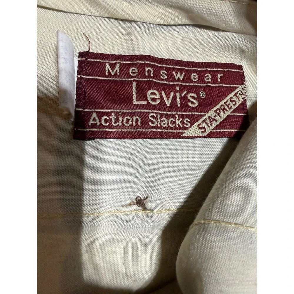 Vintage 70s Levis Action Slacks Mens 36x29 Brown Sta Prest Dress Pants USA Made